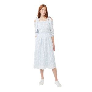 NWT Free Assembly Cottagecore Blue White Floral Dress Size M